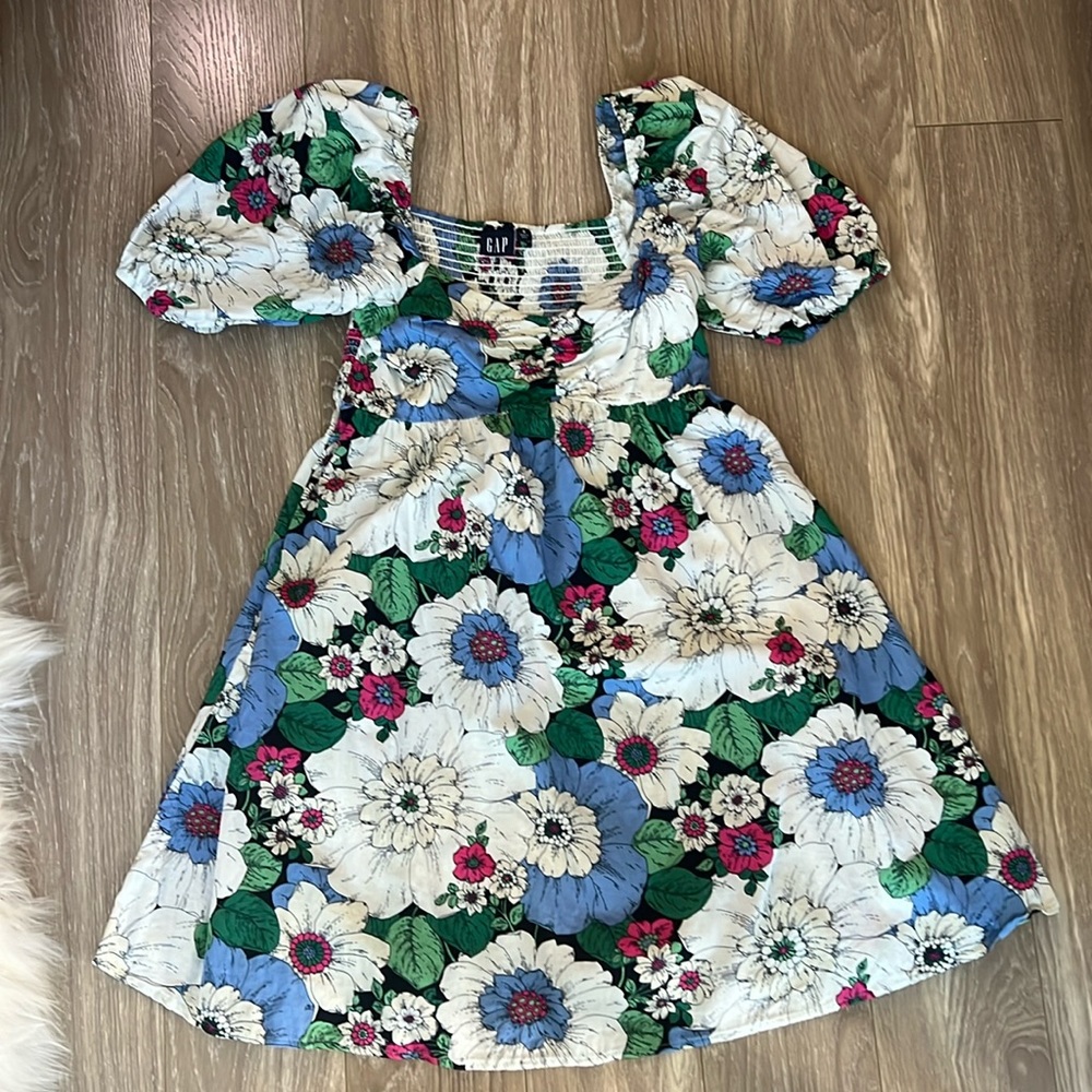 Gap Floral Puff Sleeve Dress